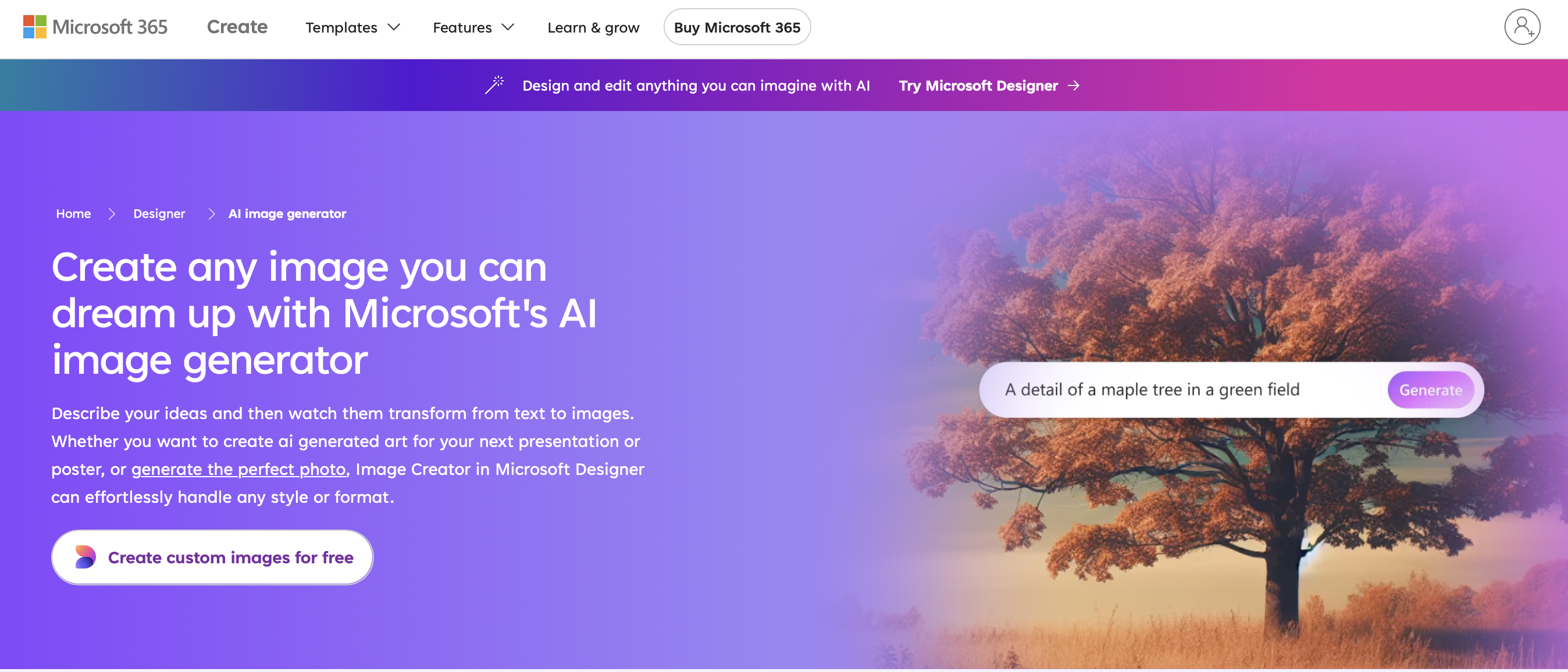Microsoft AI image generator